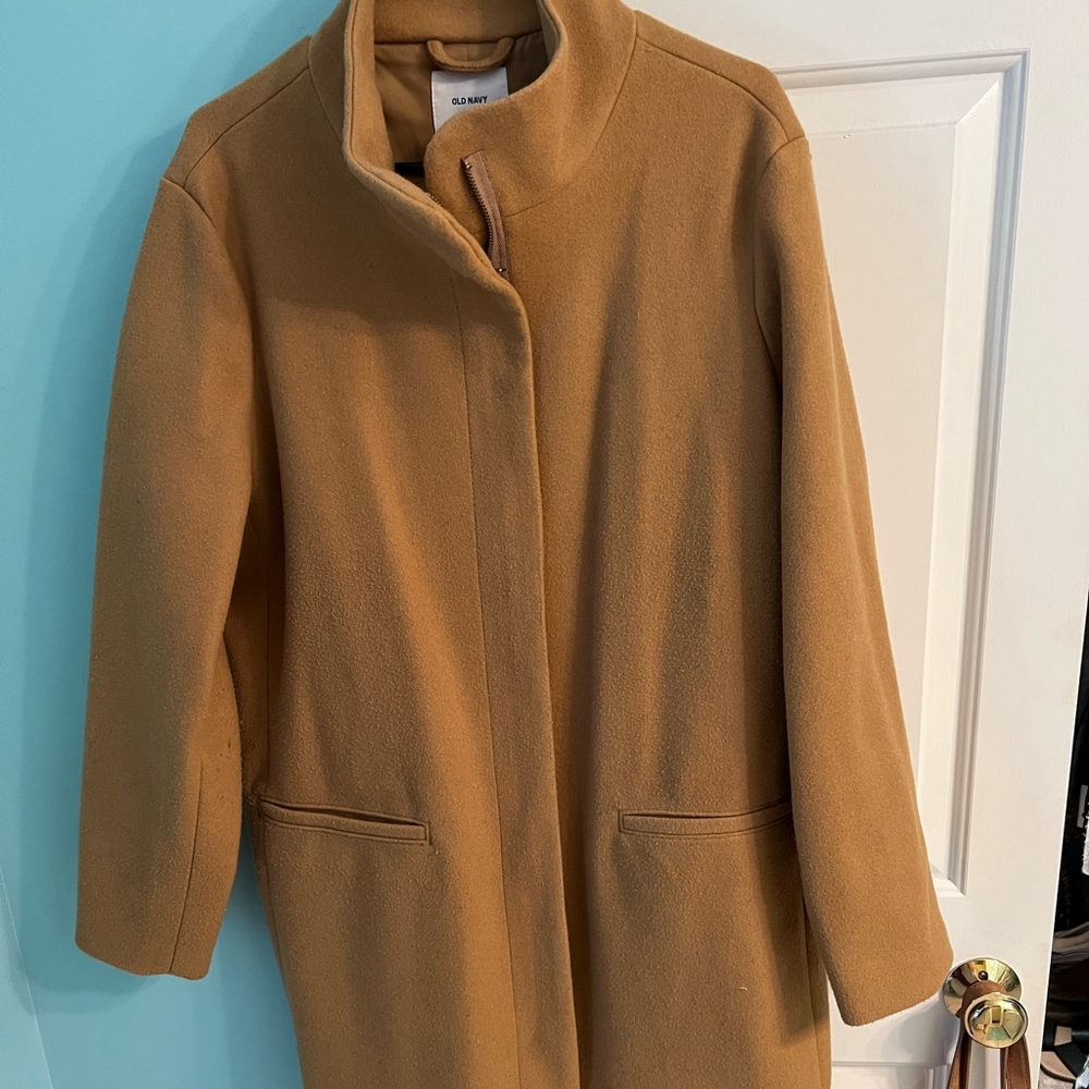 Old Navy| Tan Wool Long Sleeve Trench Coat Size XL